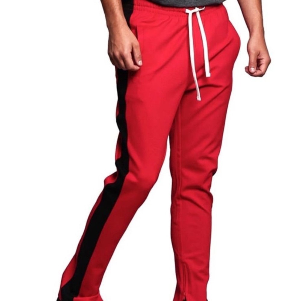 G-Style USA Men’s Hip-Hop Slim Fit Track Long Pants. Zipper on bottom of both le